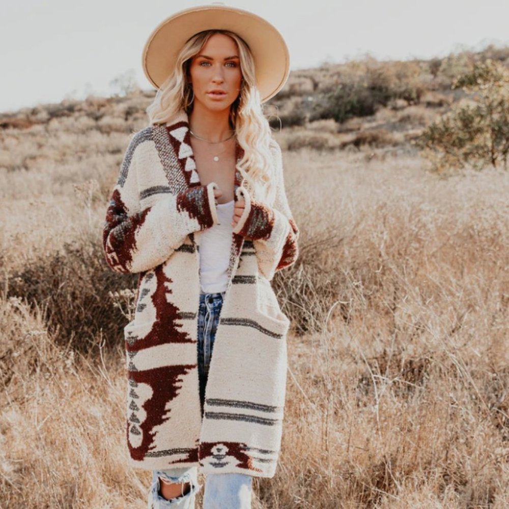 Aztec Pocket Fuzzy Coatigan (Vici)